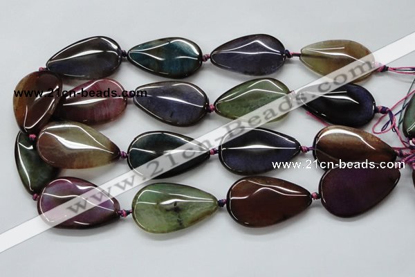 CAA588 15.5 inches 25*40mm faceted teardrop dragon veins agate beads