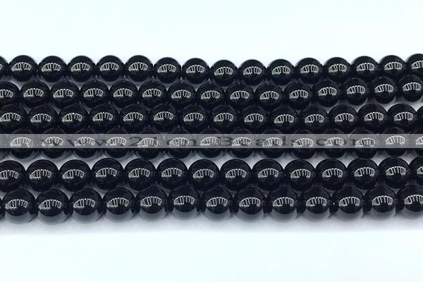 CAA5885 15 inches 8mm round black agate beads, 2mm hole