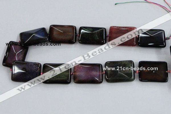 CAA591 15.5 inches 25*35mm faceted rectangle dragon veins agate beads