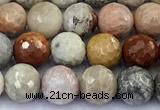 CAA5920 15 inches 6mm faceted round chrysanthemum agate beads