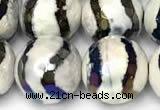 CAA5933 8mm, 10mm & 12mm faceted round AB-color tibetan agate beads