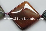 CAA594 15.5 inches 35*35mm faceted diamond dragon veins agate beads