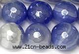 CAA5942 15 inches 10mm faceted round AB-color banded agate beads