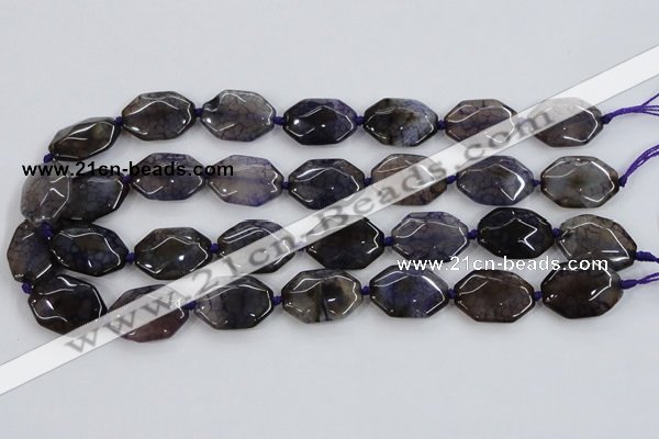 CAA595 15.5 inches 18*25mm faceted octagonal dragon veins agate beads