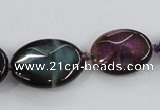 CAA598 16*20mm – 30*40mm faceted oval dragon veins agate beads