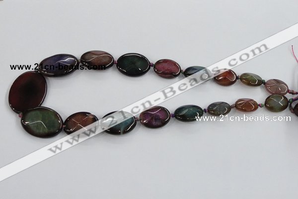 CAA598 16*20mm – 30*40mm faceted oval dragon veins agate beads