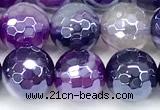 CAA5983 15 inches 8mm faceted round AB-color line agate beads