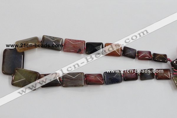 CAA599 16*20mm – 30*40mm faceted rectangle dragon veins agate beads