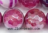 CAA5997 15 inches 10mm faceted round AB-color line agate beads