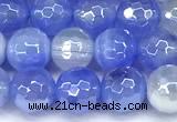 CAA6005 15 inches 6mm faceted round AB-color line agate beads