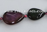 CAA601 15*20mm – 30*40mm faceted teardrop & oval dragon veins agate beads