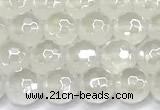 CAA6030 15 inches 6mm faceted round AB-color white agate beads