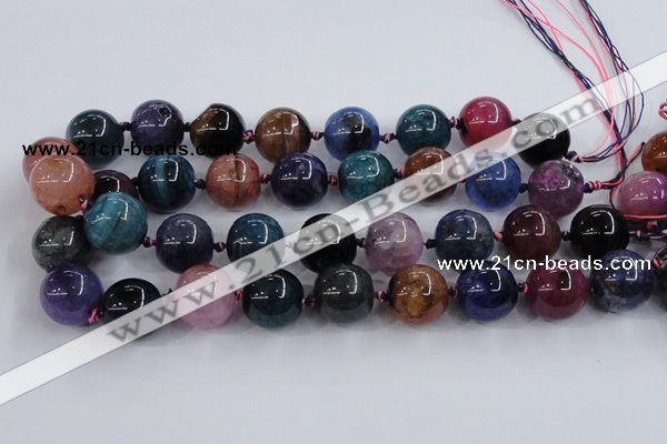 CAA606 15.5 inches 20mm round dragon veins agate beads wholesale