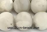 CAA6078 15 inches 10mm round matte white crazy lace agate beads