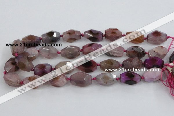 CAA611 15.5 inches 18*25mm faceted nuggets dragon veins agate beads