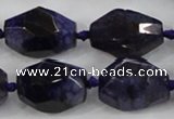 CAA612 15.5 inches 18*25mm faceted nuggets dragon veins agate beads