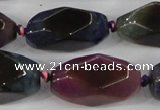 CAA614 15.5 inches 15*30mm faceted nuggets dragon veins agate beads