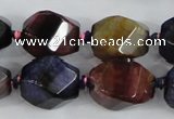 CAA618 15.5 inches 15*20mm faceted & twisted dragon veins agate beads