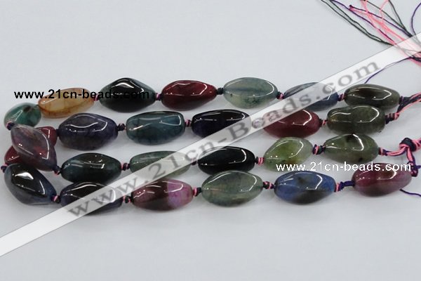 CAA626 15.5 inches 15*30mm nuggets dragon veins agate beads