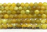 CAA6279 15 inches 10mm round yellow fire agate beads