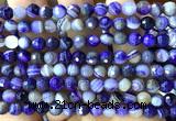 CAA6320 15 inches 6mm faceted round purple banded agate beads