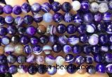 CAA6321 15 inches 8mm faceted round purple banded agate beads
