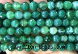 CAA6342 15 inches 10mm faceted round green banded agate beads