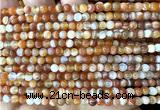 CAA6365 15 inches 4mm round orange banded agate beads wholesale