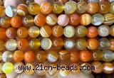 CAA6368 15 inches 10mm round orange banded agate beads wholesale