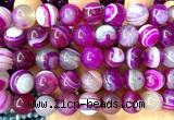 CAA6379 15 inches 12mm round fuchsia banded agate beads wholesale