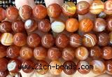 CAA6384 15 inches 12mm round red banded agate beads wholesale