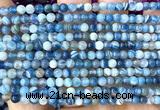 CAA6385 15 inches 4mm round blue banded agate beads wholesale