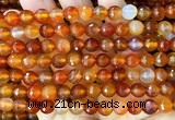CAA6440 15 inches 8mm faceted round red agate beads wholesale