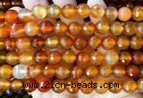 CAA6441 15 inches 10mm faceted round red agate beads wholesale