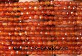 CAA6445 15 inches 4mm faceted round red agate gemstone beads