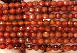 CAA6446 15 inches 6mm faceted round red agate gemstone beads