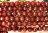 CAA6448 15 inches 10mm faceted round red agate gemstone beads