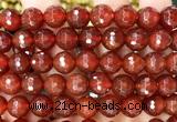 CAA6449 15 inches 12mm faceted round red agate gemstone beads