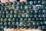 CAA6461 15 inches 8mm faceted round moss agate beads wholesale