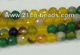 CAA708 15.5 inches 6mm faceted round fire crackle agate beads