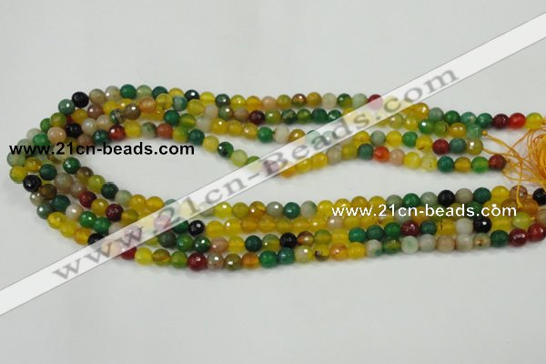 CAA708 15.5 inches 6mm faceted round fire crackle agate beads
