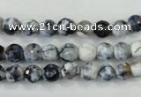 CAA709 15.5 inches 6mm faceted round fire crackle agate beads