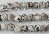 CAA711 15.5 inches 8mm faceted round fire crackle agate beads