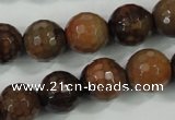 CAA722 15.5 inches 14mm faceted round fire crackle agate beads