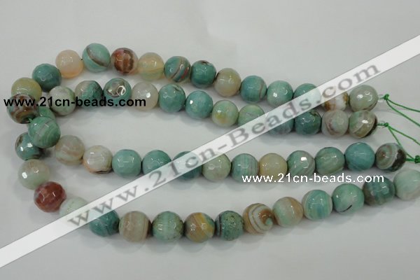 CAA725 15.5 inches 14mm faceted round fire crackle agate beads