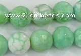 CAA728 15.5 inches 14mm faceted round fire crackle agate beads