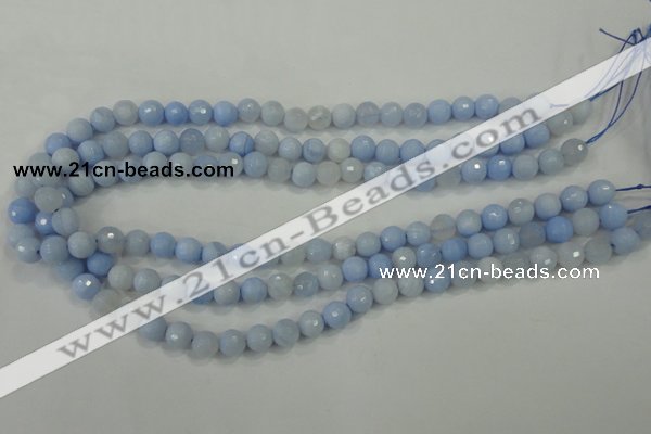 CAA735 15.5 inches 6mm faceted round blue lace agate beads wholesale