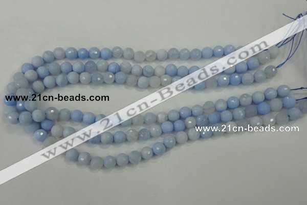 CAA736 15.5 inches 8mm faceted round blue lace agate beads wholesale