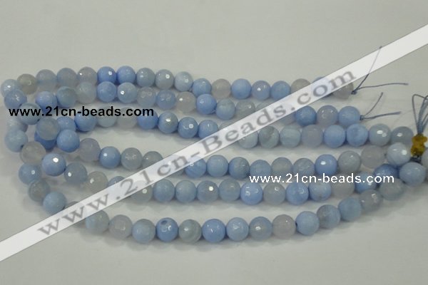 CAA737 15.5 inches 10mm faceted round blue lace agate beads wholesale