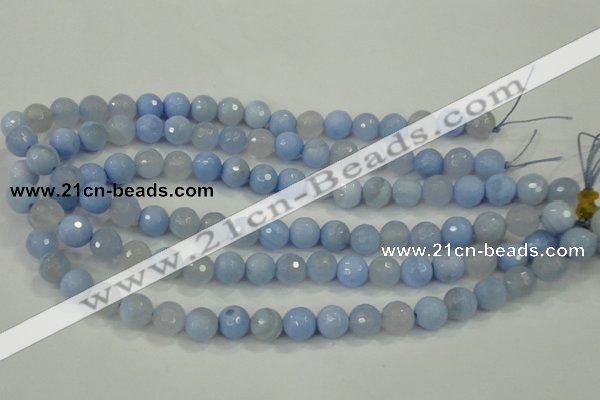 CAA738 15.5 inches 12mm faceted round blue lace agate beads wholesale